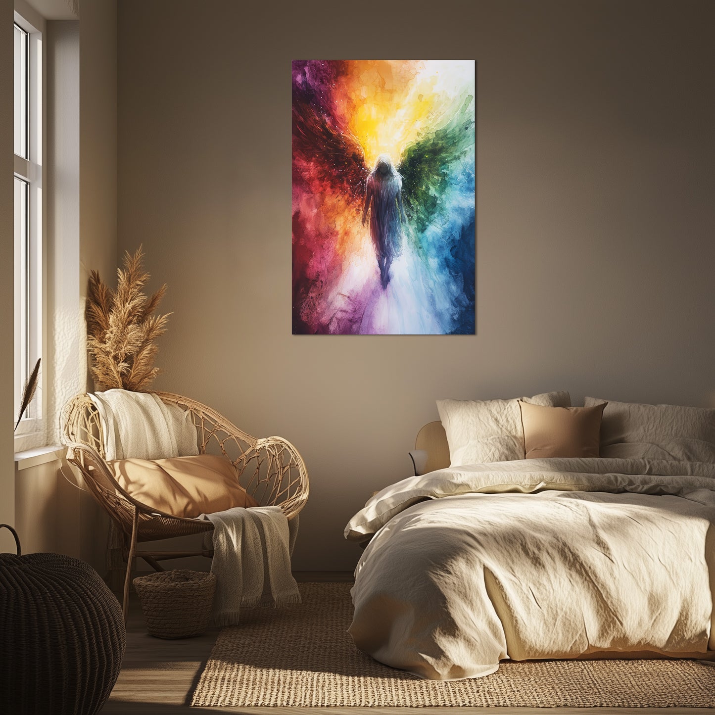 Abstract Rainbow Angel Painting