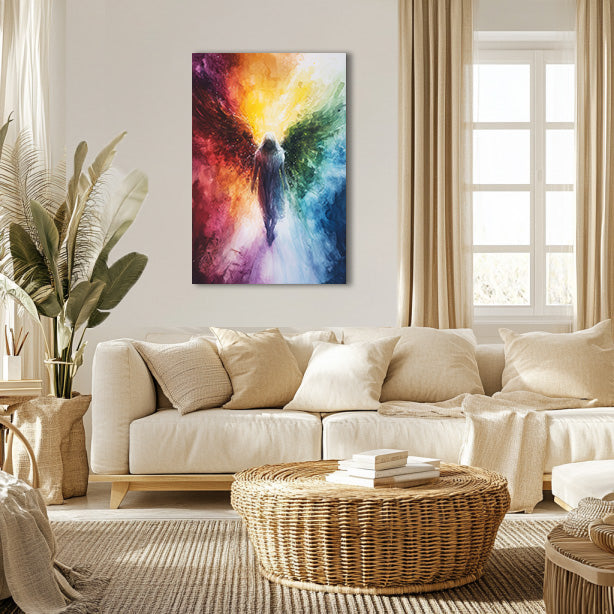 Abstract Rainbow Angel Painting