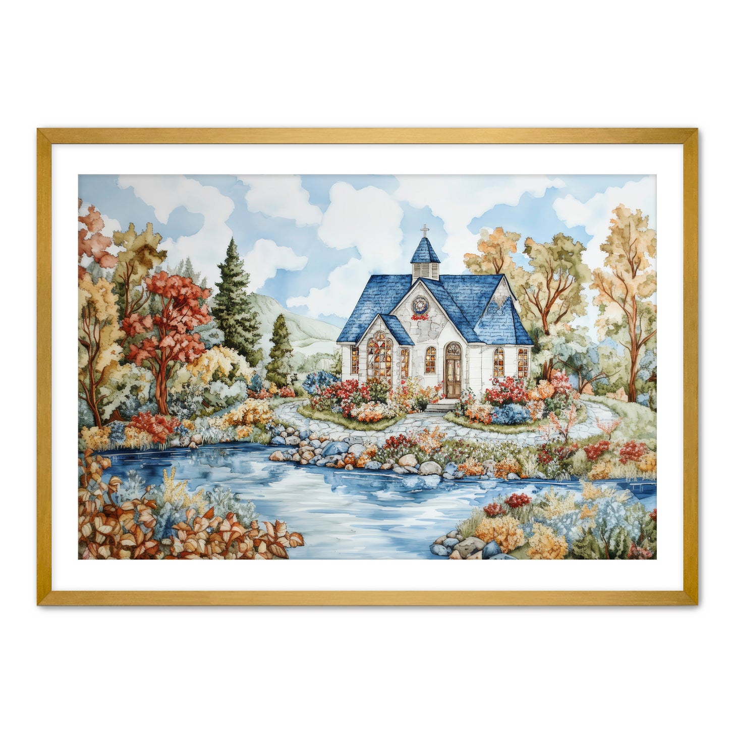 Beautiful Church by River