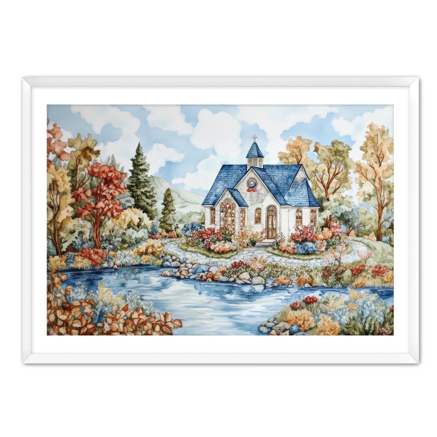 Beautiful Church by River