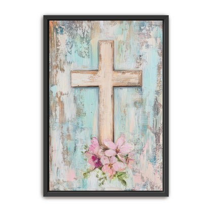 Blue and Pink Cross Print