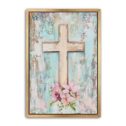 Blue and Pink Cross Print