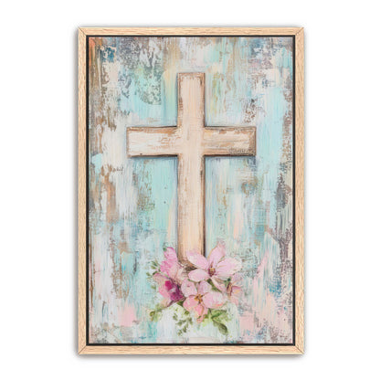 Blue and Pink Cross Print