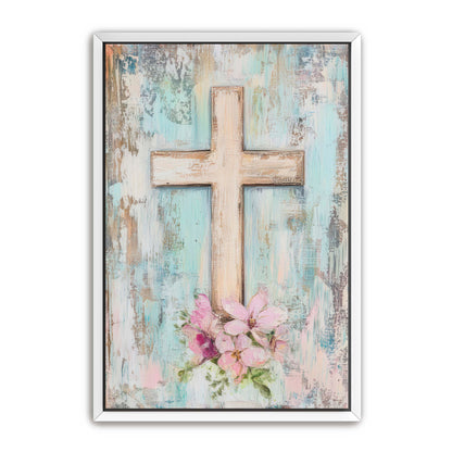 Blue and Pink Cross Print