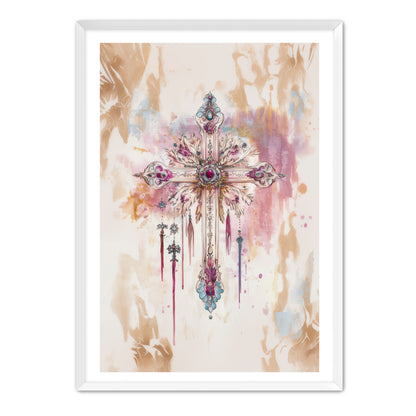 Boho Art Print with Cross
