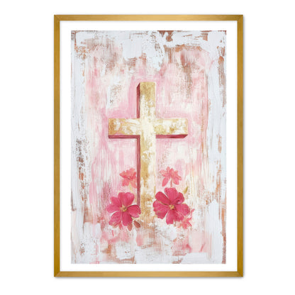 Boho Faded Art Print of Cross