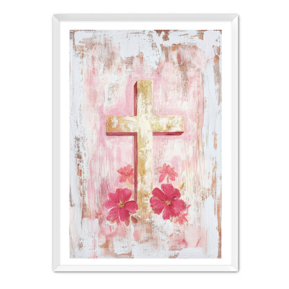 Boho Faded Art Print of Cross