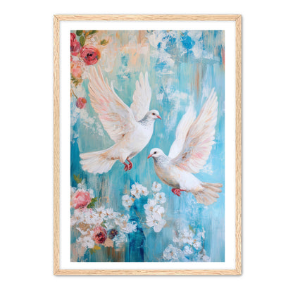 Boho Print of Doves Duo