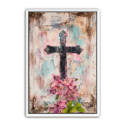 Cross Print on Brick Wall