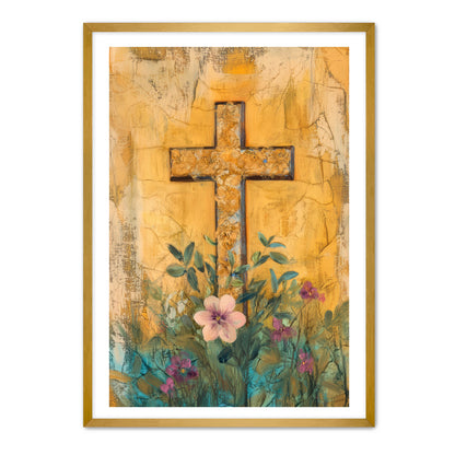 Cross Print on Yellow
