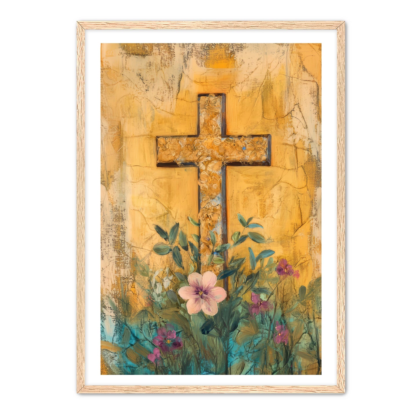 Cross Print on Yellow