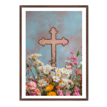 Cross Print with Daisies
