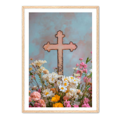 Cross Print with Daisies