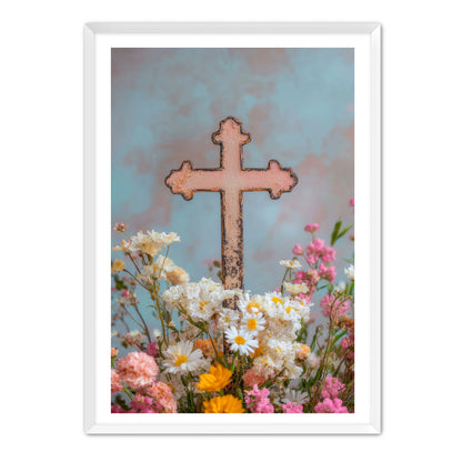 Cross Print with Daisies