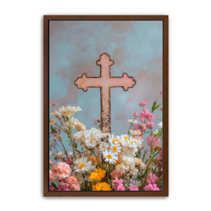 Cross Print with Daisies