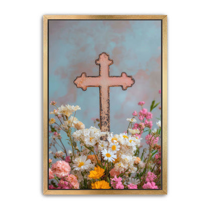 Cross Print with Daisies