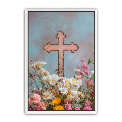 Cross Print with Daisies
