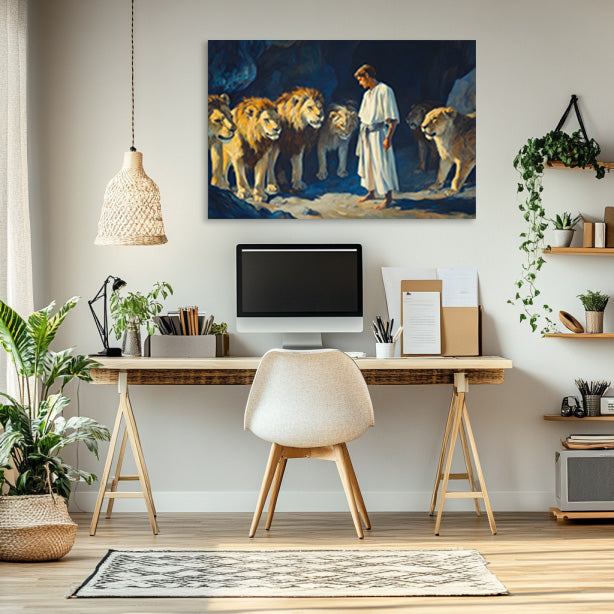 Daniel with Lions in Den