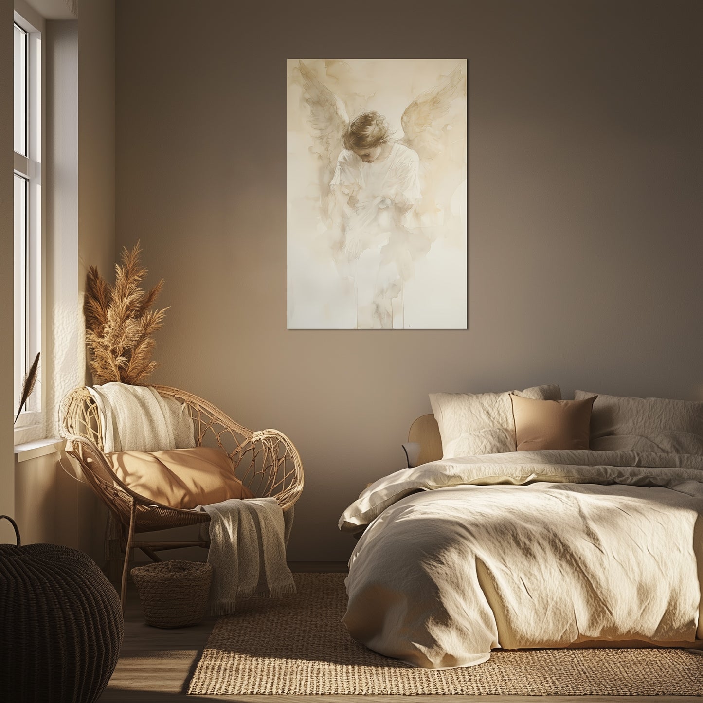 Faded Watercolor Angel Painting