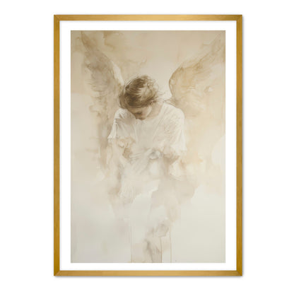 Faded Watercolor Angel Painting