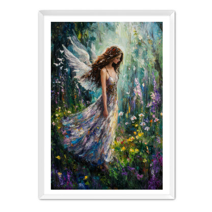 Flowers Meadow Angel Painting