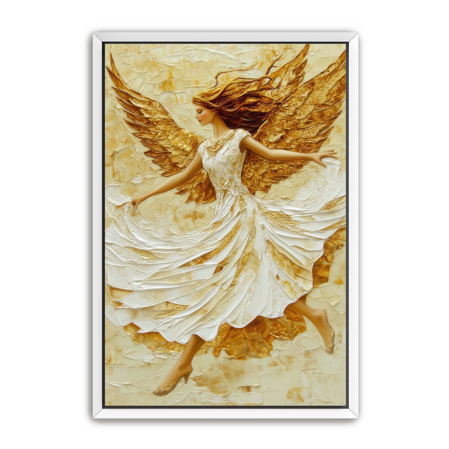Flowy White Dress Angel Painting