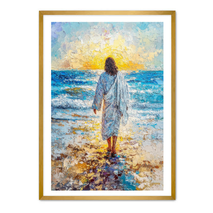 Jesus Painting at Beach