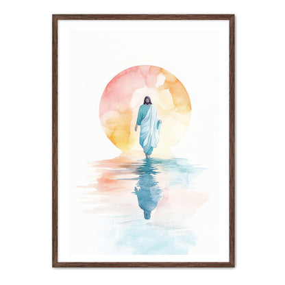 Jesus Walking on Water Watercolor