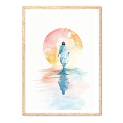 Jesus Walking on Water Watercolor
