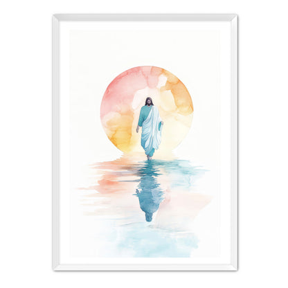 Jesus Walking on Water Watercolor