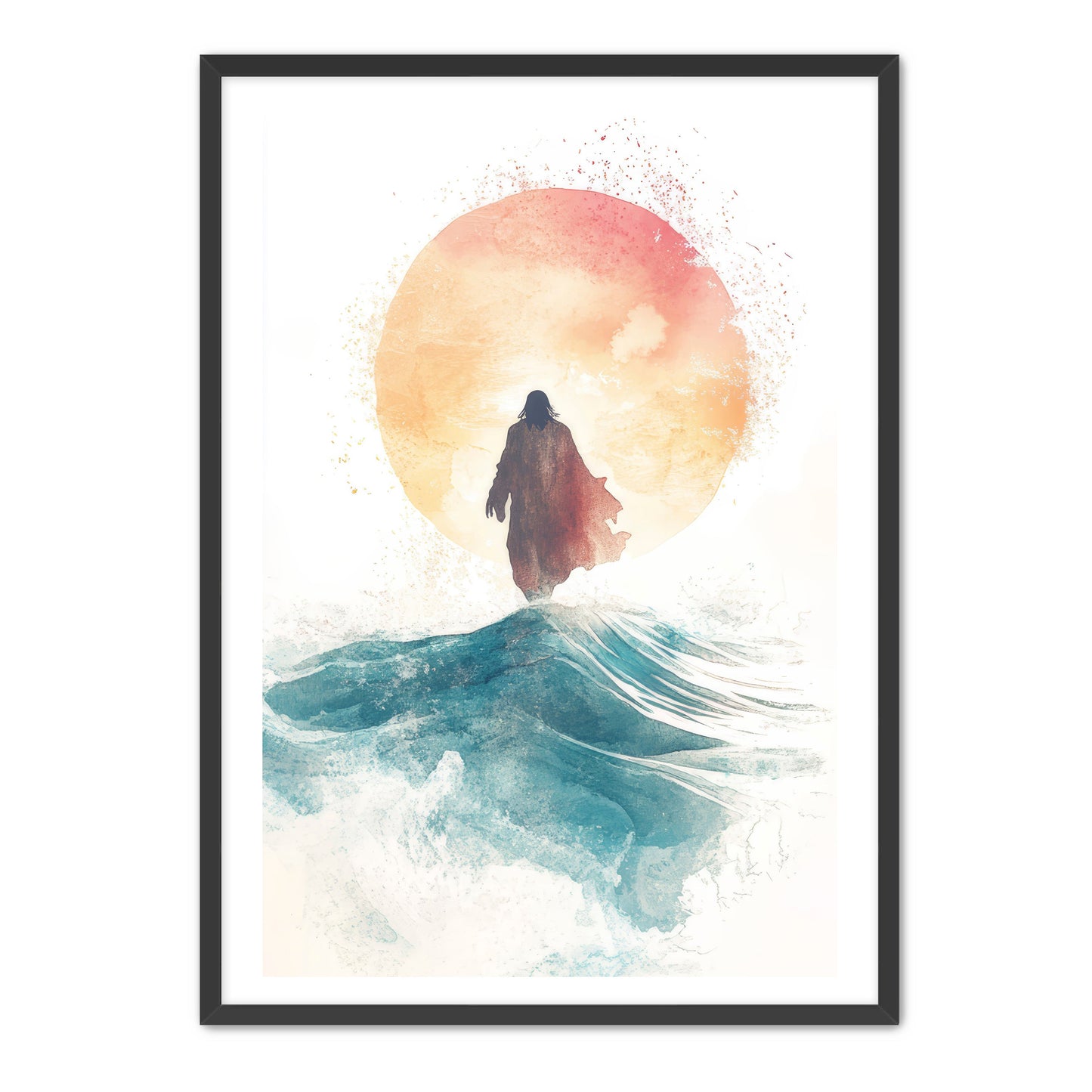 Jesus Watercolor on Water
