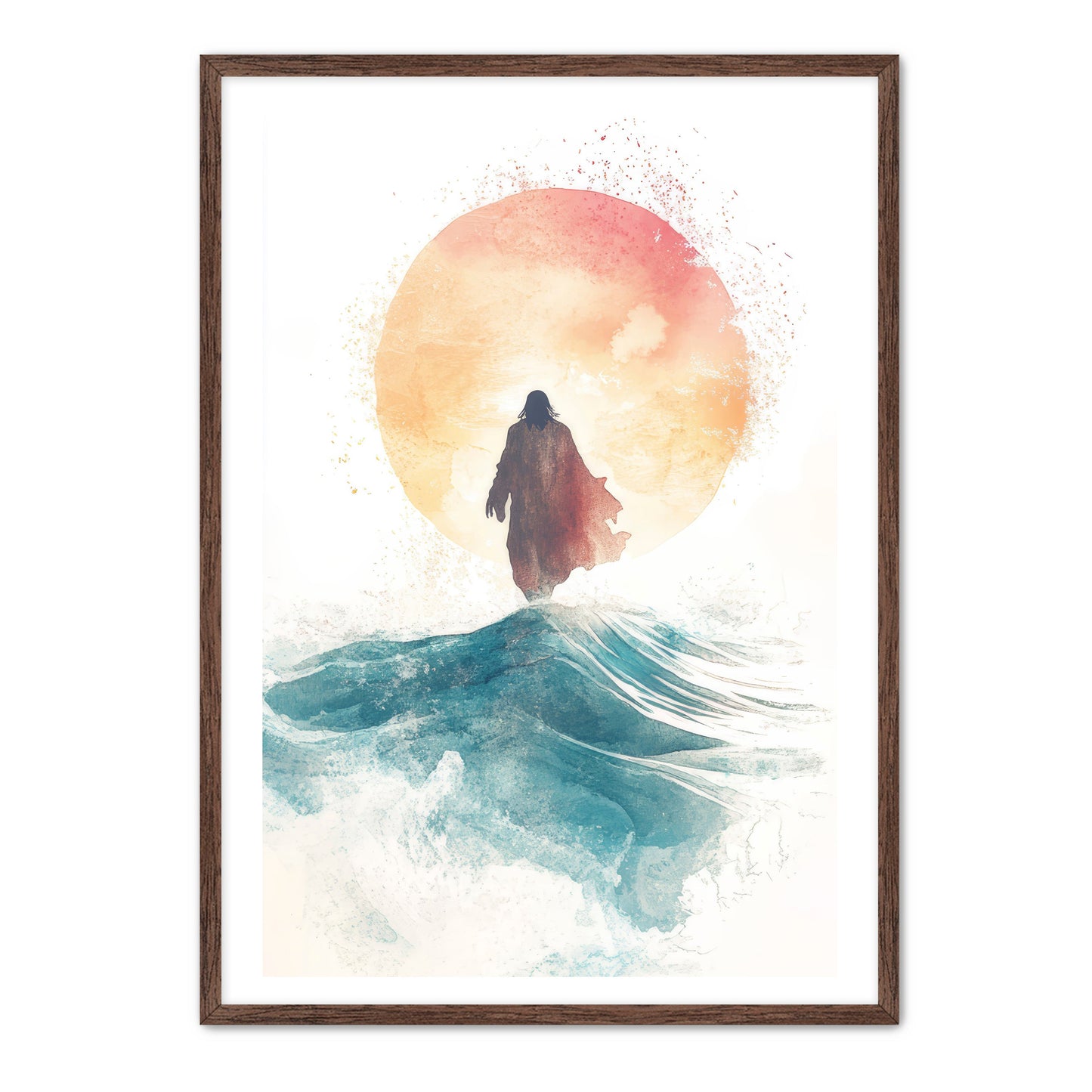 Jesus Watercolor on Water