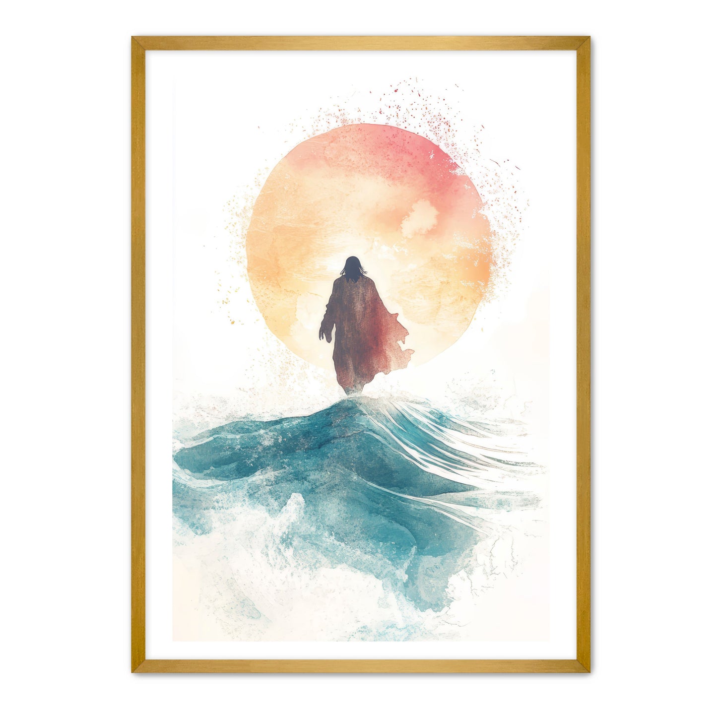 Jesus Watercolor on Water
