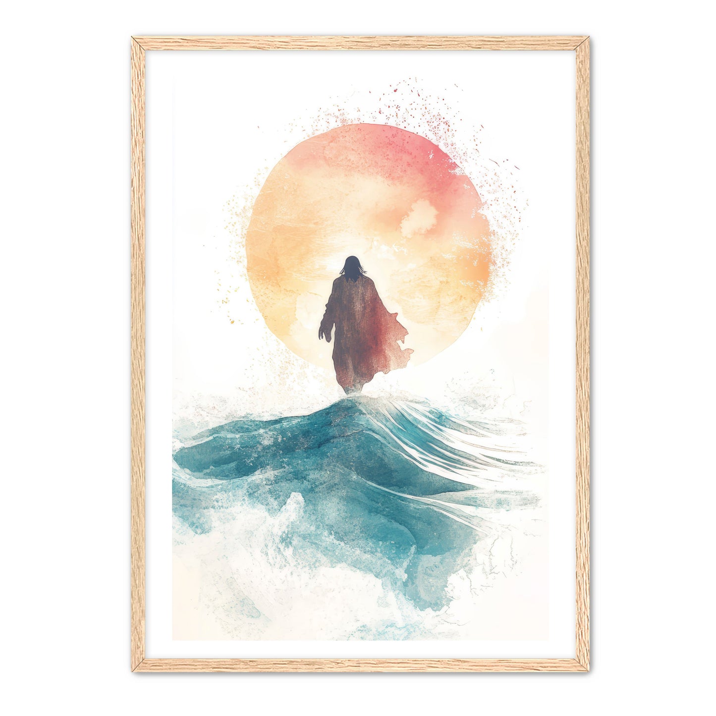 Jesus Watercolor on Water