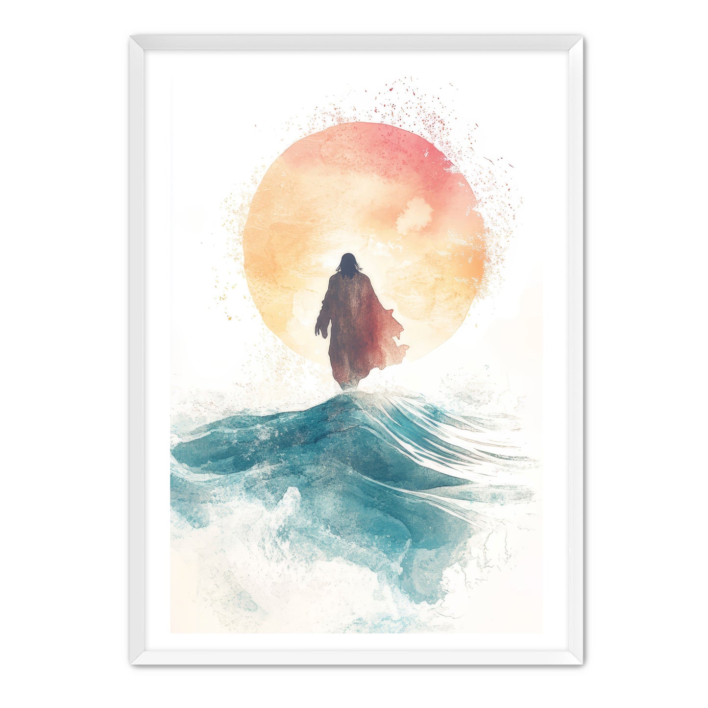 Jesus Watercolor on Water