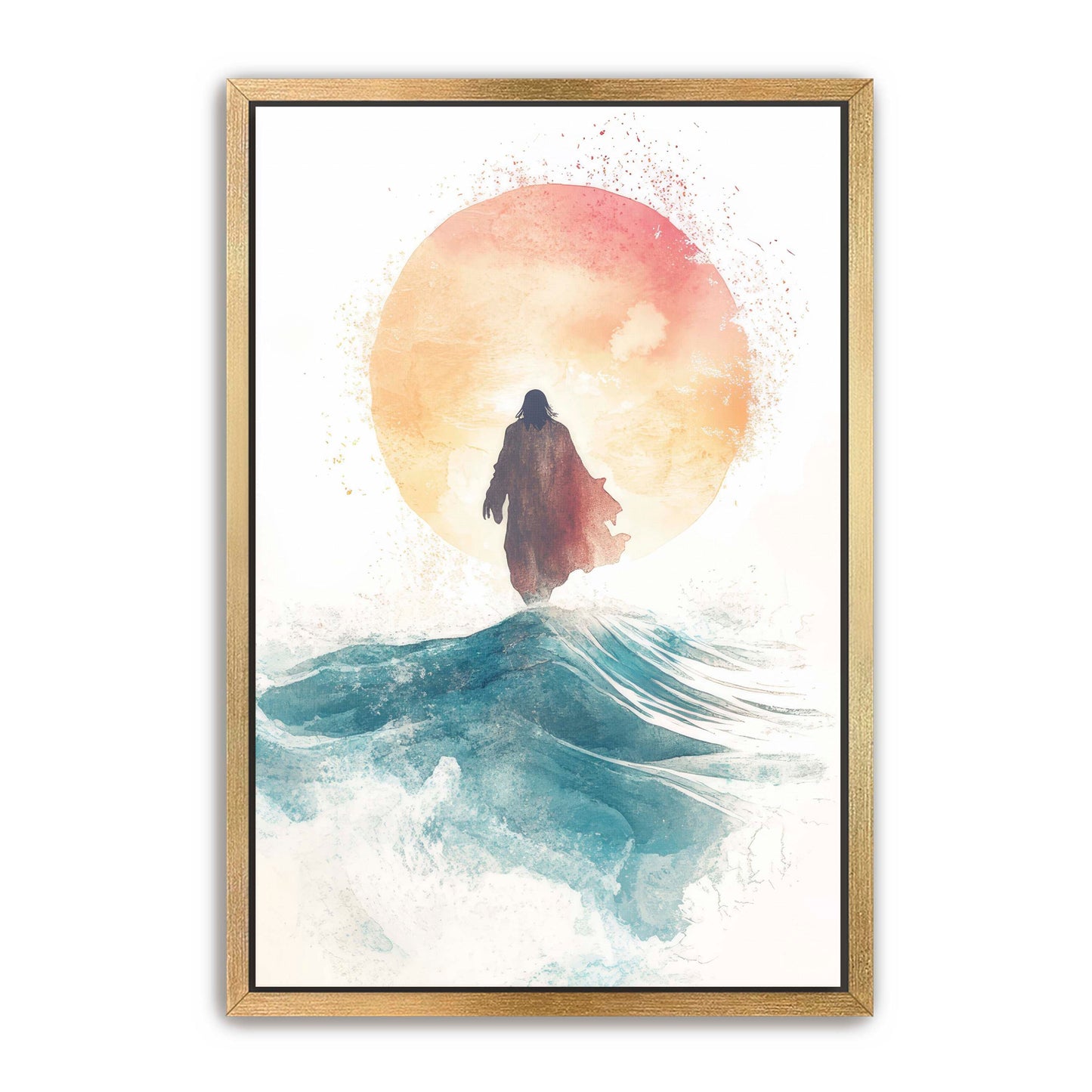 Jesus Watercolor on Water