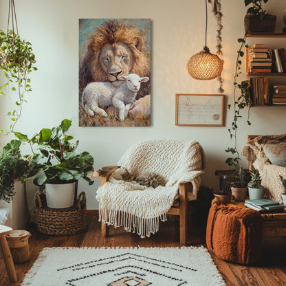 Lion Protecting Lamb