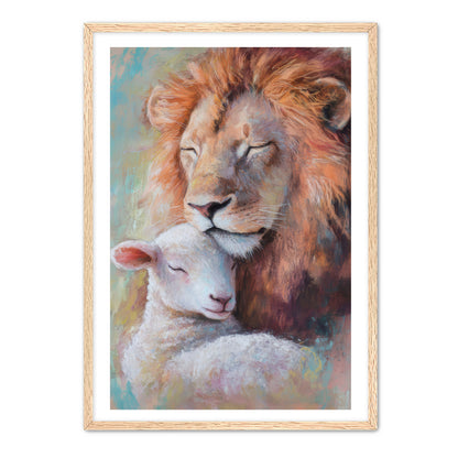 Lion Nuzzles Lamb