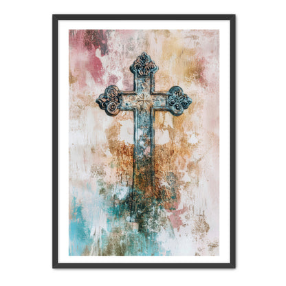 Metal Style Cross Print