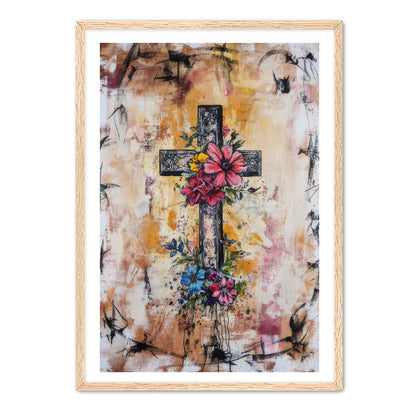 Modern Boho Print of Cross