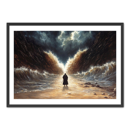 Moses Parting the Red Sea with Staff