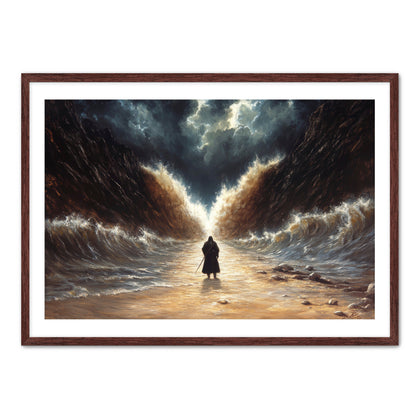 Moses Parting the Red Sea with Staff