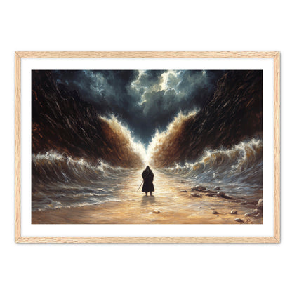 Moses Parting the Red Sea with Staff