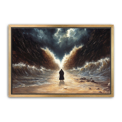 Moses Parting the Red Sea with Staff