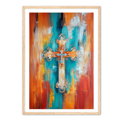 Multicolor Art Print of Cross