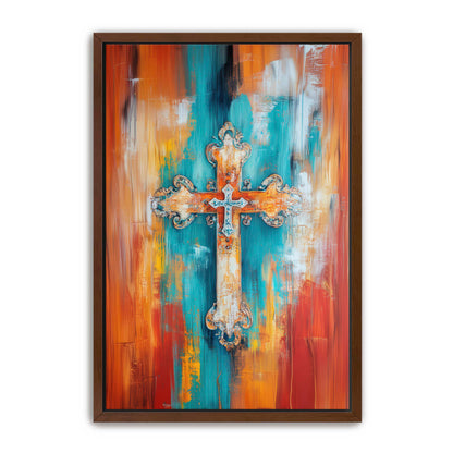 Multicolor Art Print of Cross