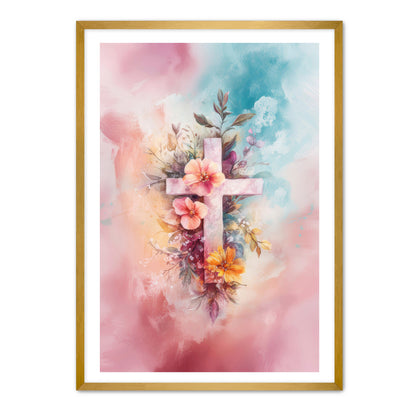 Pink Art Print with Watercolor
