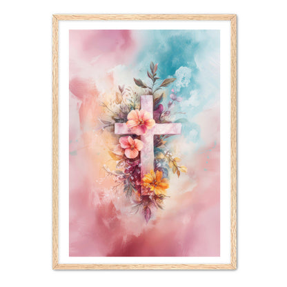 Pink Art Print with Watercolor