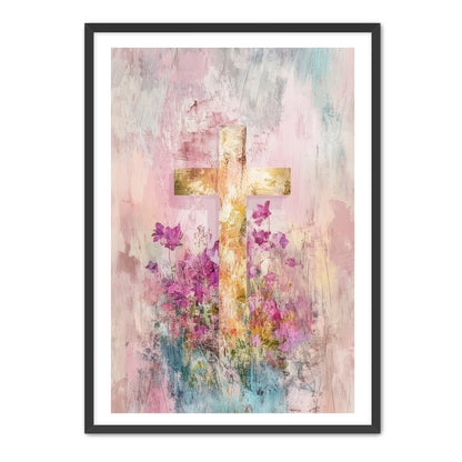 Pink Faded Cross Print