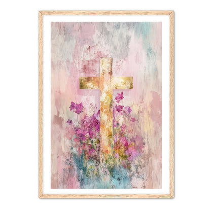 Pink Faded Cross Print